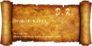 Drabik Kitti névjegykártya